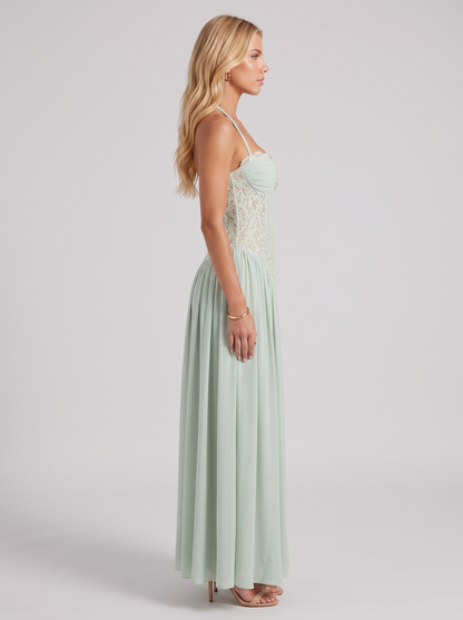 Isabella Lace Maxi Dress - Mint