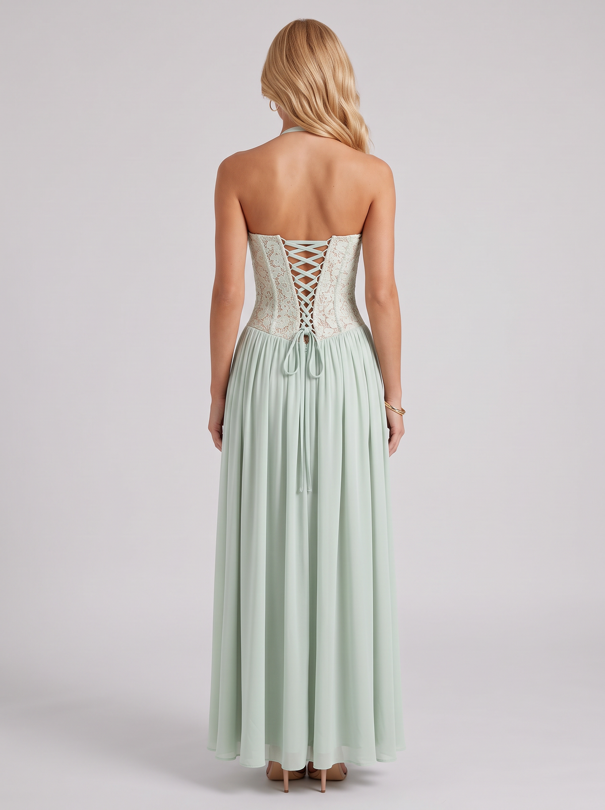Isabella Lace Maxi Dress - Mint