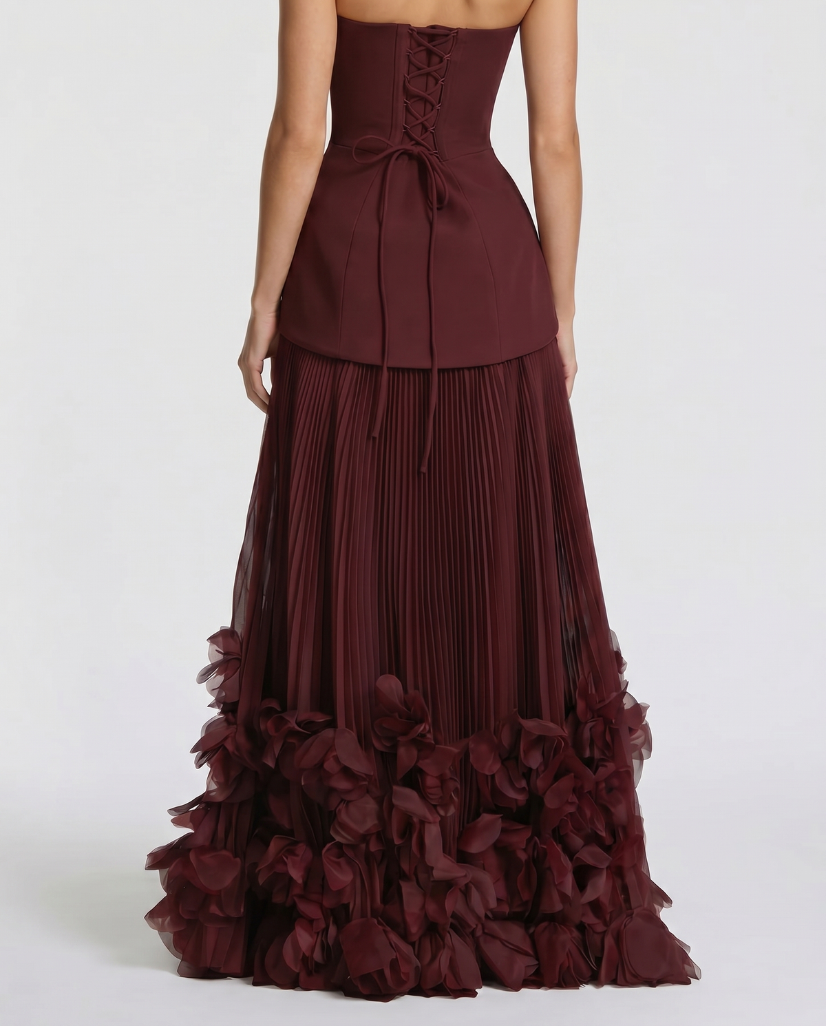 Katy Rosette Maxi Dress - Burgundy